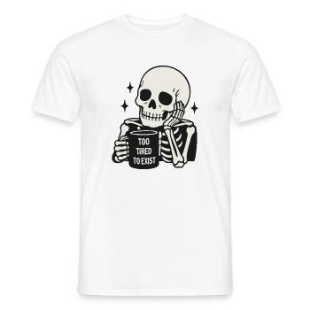 Too Tired To Exist Skeleton Coffee Mug - Men's T-Shirt - white - Front - AI Model Male 178 dark (178cm)
