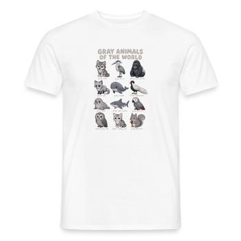  Graue Tiere Der Welt Wildtierdiagramm Wolf Eule - Männer T-Shirt - Weiß - Vorne - AI Model Male 178 dark (178cm)