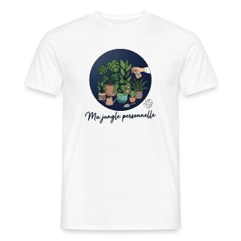 Ma jungle personnelle - Plante verte & Jardinage - T-shirt homme - blanc - Devant - AI Model Male 178 dark (178cm)