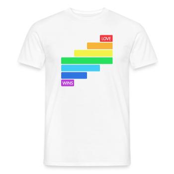 Love Wins - Regenbogen Querstreifen Design - Männer T-Shirt - Weiß - Vorne - AI Model Male 178 dark (178cm)