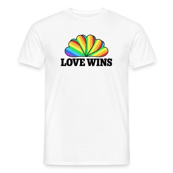 Love Wins - Regenbogen Statement Design - Männer T-Shirt - Weiß - Vorne - AI Model Male 178 dark (178cm)