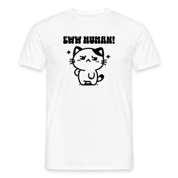 Ew Human Katze Sarkasmus Introvert Geschenk - Männer T-Shirt - Weiß - Vorne - AI Model Male 178 dark (178cm)