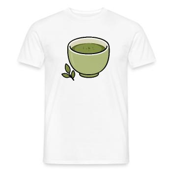 Minimalistische Matcha-Teetassen-Illustration - Männer T-Shirt - Weiß - Vorne - AI Model Male 178 dark (178cm)