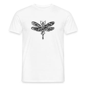 Schwarze Vintage-Libelle – Insektenillustration - Männer T-Shirt - Weiß - Vorne - AI Model Male 178 dark (178cm)