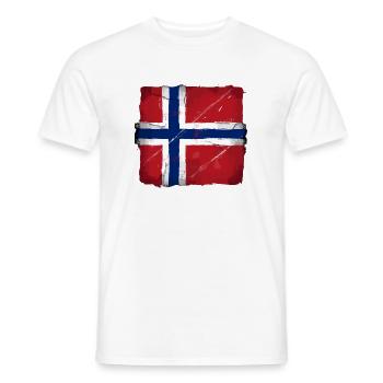 Norwegen Flagge Skandinavien Norwegen Fan - Männer T-Shirt - Weiß - Vorne - AI Model Male 178 dark (178cm)