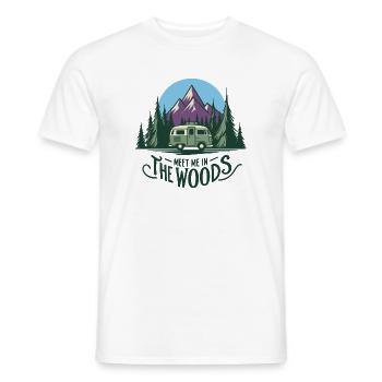 Camper - Meet Me in the Woods - Men's T-Shirt - white - Front - AI Model Male 178 dark (178cm)