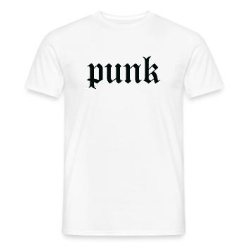 Punk-Gothic-Lettering-T-Shirt - Männer T-Shirt - Weiß - Vorne - AI Model Male 178 dark (178cm)