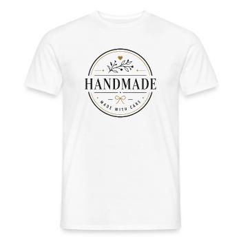 Handmade - Men's T-Shirt - white - Front - AI Model Male 178 dark (178cm)
