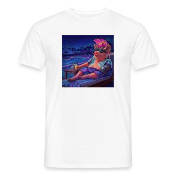 Cyberpig - Männer T-Shirt - Weiß - Vorne - AI Model Male 178 dark (178cm)