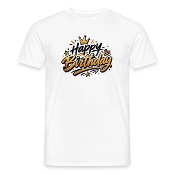 Happy Birthday - Männer T-Shirt - Weiß - Vorne - AI Model Male 178 dark (178cm)