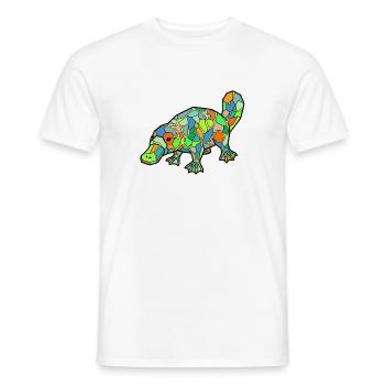 Mosaik Schnabeltier Regenbogenstil - Männer T-Shirt - Weiß - Vorne - AI Model Male 178 dark (178cm)