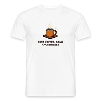 Erst Kaffee, dann Nachtdienst - Männer T-Shirt - Weiß - Vorne - AI Model Male 178 dark (178cm)
