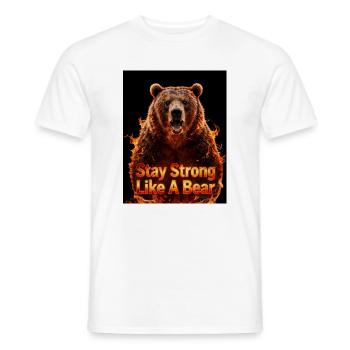 Flammenbär: Bleib stark wie ein Bär - Männer T-Shirt - Weiß - Vorne - AI Model Male 178 dark (178cm)