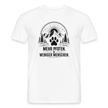 Mehr Pfoten Weniger Menschen - Männer T-Shirt - Weiß - Vorne - AI Model Male 178 dark (178cm)