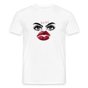 Kusslippen und Augen Glamour - Männer T-Shirt - Weiß - Vorne - AI Model Male 178 dark (178cm)
