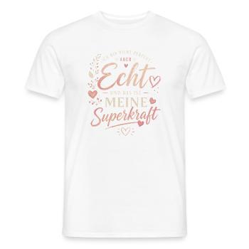 Echte Stärke: Unvollkommenheit ist Superkraft - Männer T-Shirt - Weiß - Vorne - AI Model Male 178 dark (178cm)