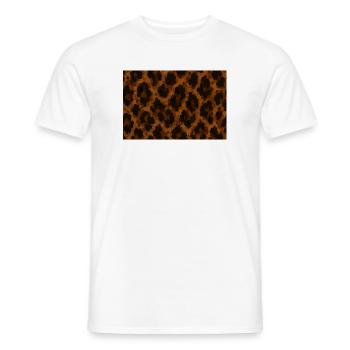 Textured Golden Leopard - Men's T-Shirt - white - Front - AI Model Male 178 dark (178cm)