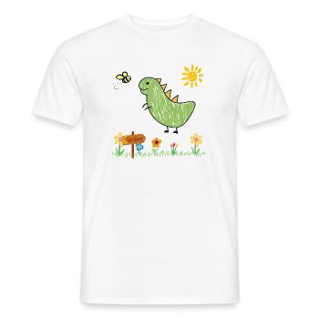 Dino Garden Green Kids - Men's T-Shirt - white - Front - AI Model Male 178 dark (178cm)