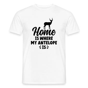 Dicton de la silhouette de l’antilope - T-shirt homme - blanc - Devant - AI Model Male 178 dark (178cm)