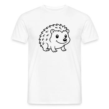 Motif animal de côté de hérisson mignon - T-shirt homme - blanc - Devant - AI Model Male 178 dark (178cm)
