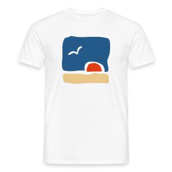 Bird at Sunset – Minimalist Art - Men's T-Shirt - white - Front - AI Model Male 178 dark (178cm)