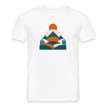 Minimalistisches Geo Landschafts Design  - Männer T-Shirt - Weiß - Vorne - AI Model Male 178 dark (178cm)