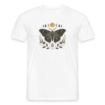 Vintage Moth & Moon – Celestial Dark Academia - Men's T-Shirt - white - Front - AI Model Male 178 dark (178cm)