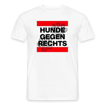 HUNDE GEGEN RECHTS, NO AFD NO NZS, NIE WIEDER - Männer T-Shirt - Weiß - Vorne - AI Model Male 178 dark (178cm)