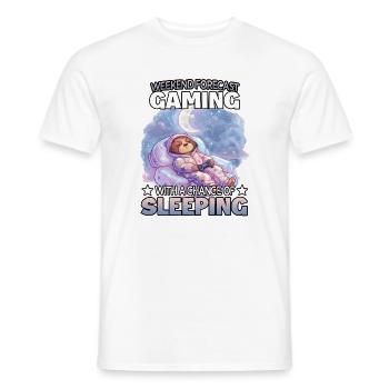 Weekend Gaming Schlafmodus Faultier - Männer T-Shirt - Weiß - Vorne - AI Model Male 178 dark (178cm)