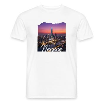 Nanjing Skyline Sonnenuntergang - Männer T-Shirt - Weiß - Vorne - AI Model Male 178 dark (178cm)