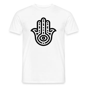 main de Fatma Hamsa - T-shirt homme - blanc - Devant - AI Model Male 178 dark (178cm)