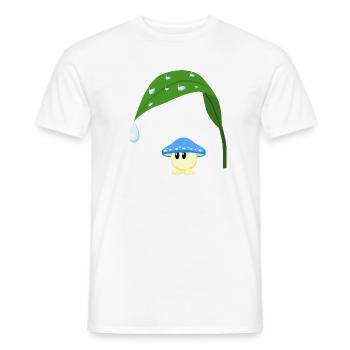 Blue Mushroom - Men's T-Shirt - white - Front - AI Model Male 178 dark (178cm)
