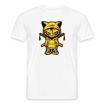 Ninja Skull Cat - Men's T-Shirt - white - Front - AI Model Male 178 dark (178cm)