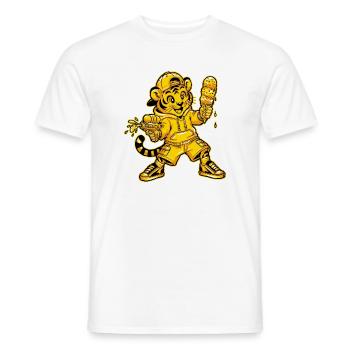 Tiger Summer Holiday - Men's T-Shirt - white - Front - AI Model Male 178 dark (178cm)
