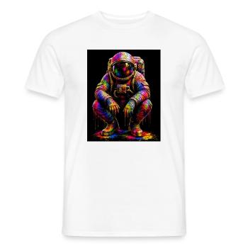 Colorful Space Astronaut - Men's T-Shirt - white - Front - AI Model Male 178 dark (178cm)