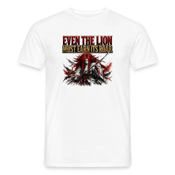 Even The Lion Earn Its Roar Samurai Gym Shirt - Men's T-Shirt - white - Front - AI Model Male 178 dark (178cm)