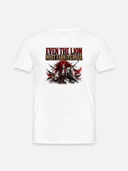 Sogar der Löwe verdient sein Roar-Samurai-Turnshirt - Männer T-Shirt - Weiß