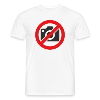 Keine Kamerafotografie verboten Warnschilder Stic - Männer T-Shirt - Weiß - Vorne - AI Model Male 178 dark (178cm)