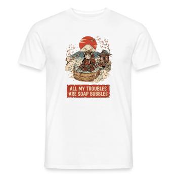 All My Troubles Are Soap Bubbles - Men's T-Shirt - white - Front - AI Model Male 178 dark (178cm)