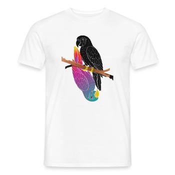 Zwei Papageien auf Ast Cartoon Design - Männer T-Shirt - Weiß - Vorne - AI Model Male 178 dark (178cm)