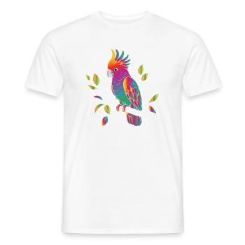 Regenbogen Kakadu Cartoon Design - Männer T-Shirt - Weiß - Vorne - AI Model Male 178 dark (178cm)