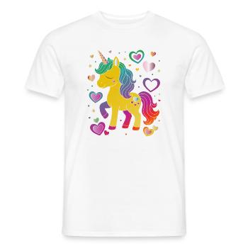 Niedliches Einhorn mit Herzen Design - Männer T-Shirt - Weiß - Vorne - AI Model Male 178 dark (178cm)