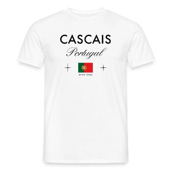 Cascais Portugal Koordinaten Reise Souvenir - Männer T-Shirt - Weiß - Vorne - AI Model Male 178 dark (178cm)