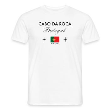 Cabo da Roca Portugal Koordinaten Reise Souvenir - Männer T-Shirt - Weiß - Vorne - AI Model Male 178 dark (178cm)