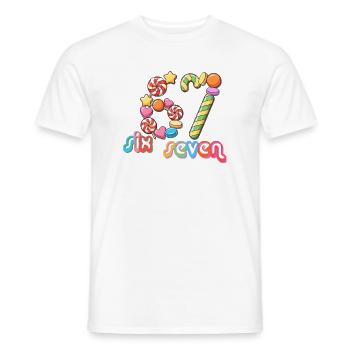 67 Meme Candy Carousel Whimsy - Männer T-Shirt - Weiß - Vorne - AI Model Male 178 dark (178cm)