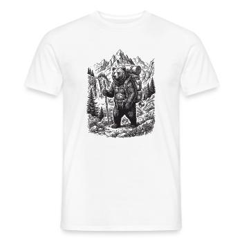 Wandern – Outdoor-Abenteuer – Bär - Männer T-Shirt - Weiß - Vorne - AI Model Male 178 dark (178cm)