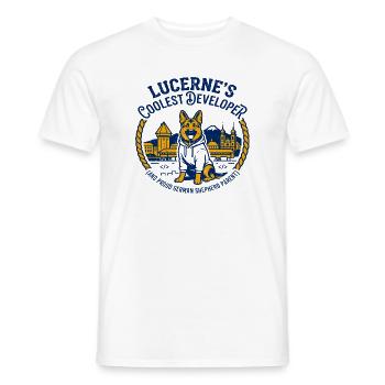 Lucerne Developer German Shepherd Parent Novelty - Men's T-Shirt - white - Front - AI Model Male 178 dark (178cm)