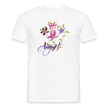 Bouquet August - Men's T-Shirt - white - Front - AI Model Male 178 dark (178cm)