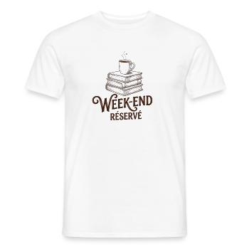 Week-end Réservé - Rendez-vous avec ma PAL - T-shirt homme - blanc - Devant - AI Model Male 178 dark (178cm)