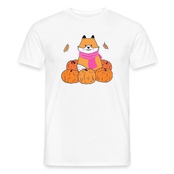 Süßer Fuchs mit Kürbissen Herbst Cartoon - Männer T-Shirt - Weiß - Vorne - AI Model Male 178 dark (178cm)